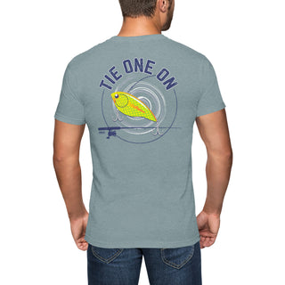 Tie One on Fly Fishing Short-sleeve Unisex T-shirt by Skippybee 